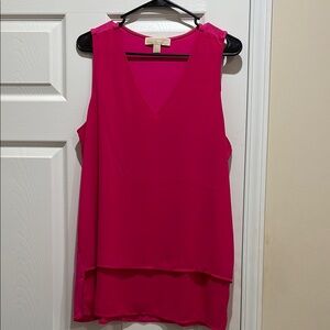 Michael Kors Pink Asymmetrical Sleeveless Blouse